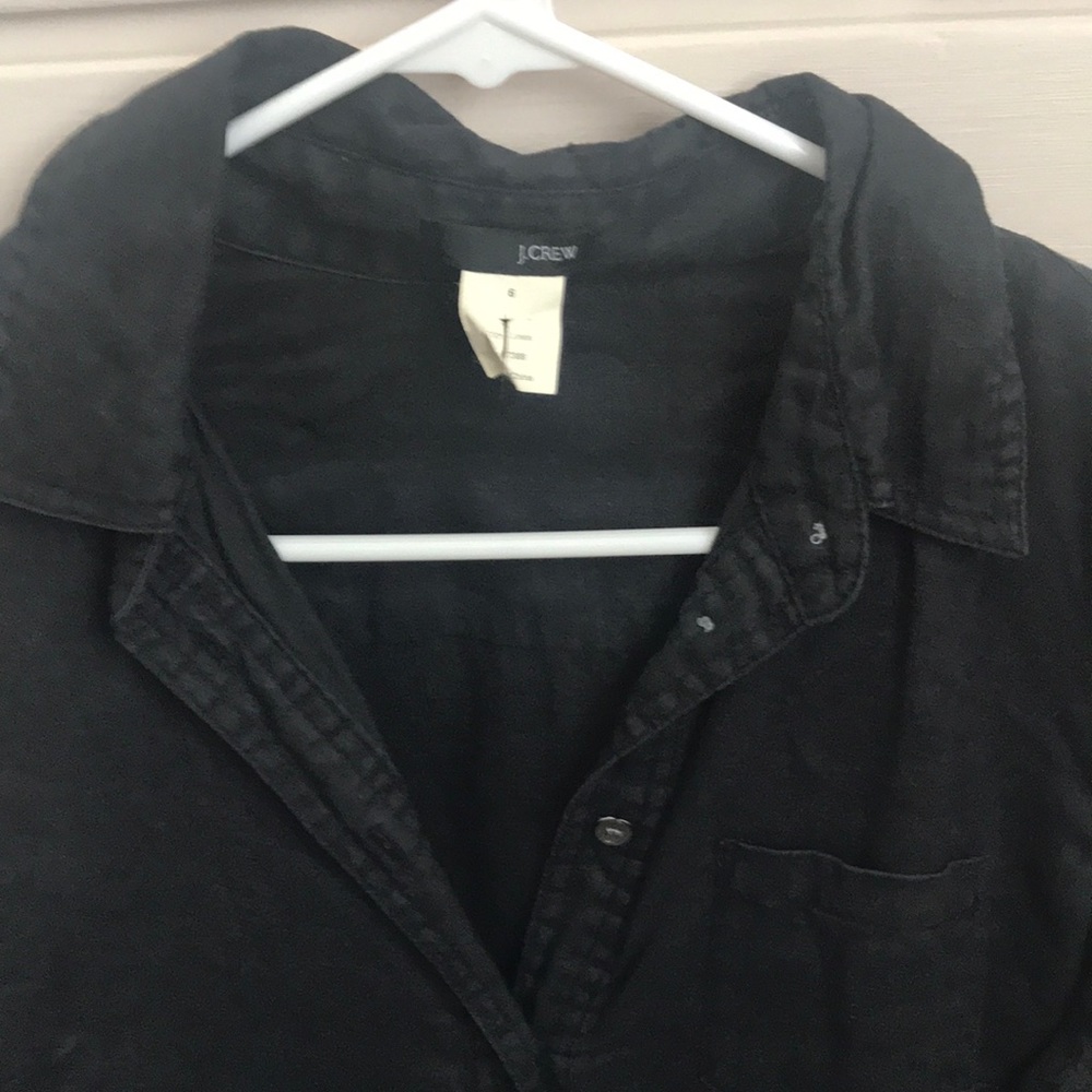 3/4 sleeve linen black top